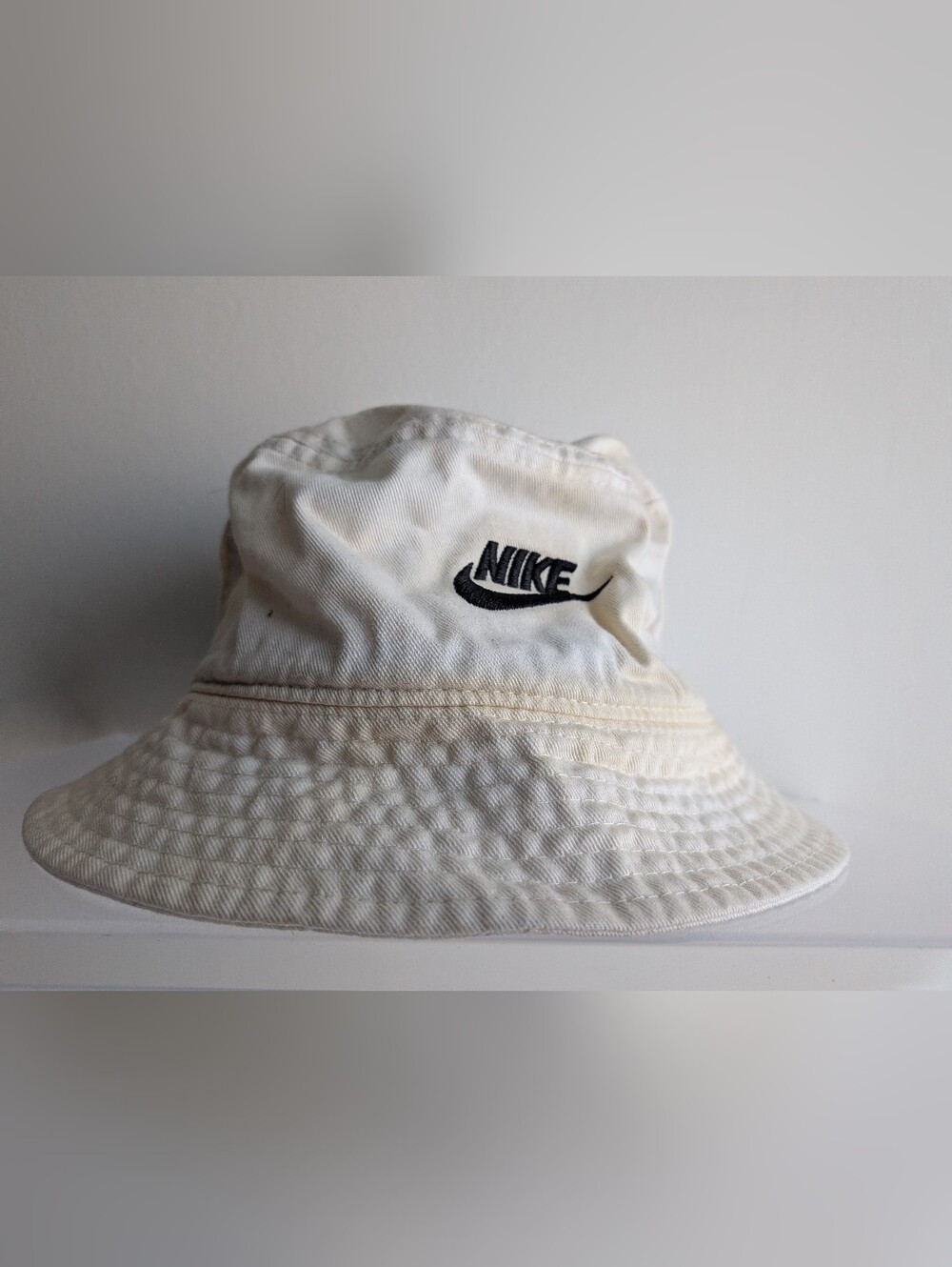 Nike Cream Bucket Hat with Black Logo